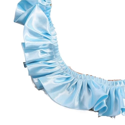 RüSchenbesatz Plissee, gekräuselte, reflektierende Stoffspitze, DIY-Puppenkleid, Rock, Heimtextilien, Sofabezug, Haustierschrankrahmen, Nähmaterialien FüR NäHen Kleid Diy Hochzeitskleid(Sky blue) von ZNJAMN