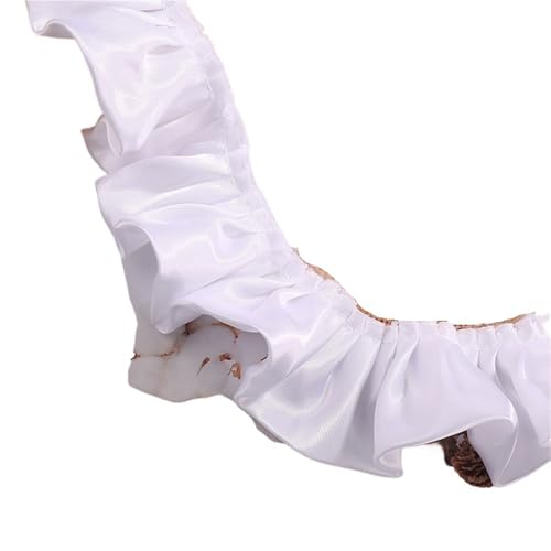 RüSchenbesatz Plissee, gekräuselte, reflektierende Stoffspitze, DIY-Puppenkleid, Rock, Heimtextilien, Sofabezug, Haustierschrankrahmen, Nähmaterialien FüR NäHen Kleid Diy Hochzeitskleid(White) von ZNJAMN