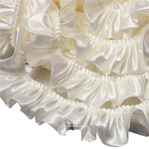 RüSchenbesatz Plissee Band Stoff Rüschen Spitze Rand Trim Saum for DIY Handwerk Kleid Blume Bouquet Zubehör FüR NäHen Kleid Diy Hochzeitskleid(Color 3) von ZNJAMN