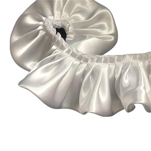 RüSchenbesatz Spitzenrand, doppellagig, Rüschenbesatz, glänzend, Satin, Plisseeband, Stoff, Glitzer, for Hochzeitspuppen, Kleid, DIY, Kinder, Nähen, Basteln FüR NäHen Kleid Diy Hochzeitskleid(Color 4) von ZNJAMN