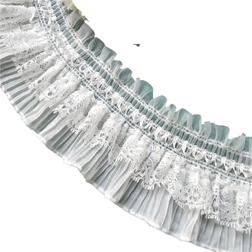 RüSchenbesatz Stretch Lace Layer Ribbon Elastic Rüschenbesatz for Nähen von Kleidung DIY Handwerk FüR NäHen Kleid Diy Hochzeitskleid(White) von ZNJAMN