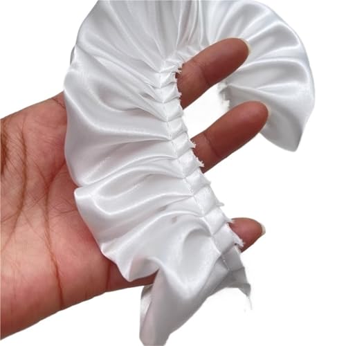 RüSchenbesatz Weiche, doppelt gekräuselte Falten, reflektierende Spitze, DIY-Kleid, Rock, gerollter Rand, Sofagarnitur, Vorhänge, Kissenbesatz, Nähzubehör FüR NäHen Kleid Diy Hochzeitskleid(White) von ZNJAMN