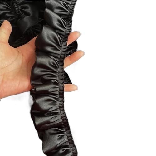 RüSchenbesatz Weiche, doppelt gekräuselte Falten, reflektierende Spitze, DIY-Kleid, Rock, gerollter Rand, Sofagarnitur, Vorhänge, Kissenbesatz, Nähzubehör FüR NäHen Kleid Diy Hochzeitskleid(Black) von ZNJAMN