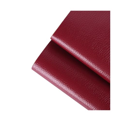 ZNQNDSR Kunstleder Reparaturset 39x54 Lederband Mit Litschi-Textur, Selbstklebender Leder-Reparaturflicken Für Couch, Sofa, Boot, Sitz, Stuhl, Handtasche(Burgundy) von ZNQNDSR