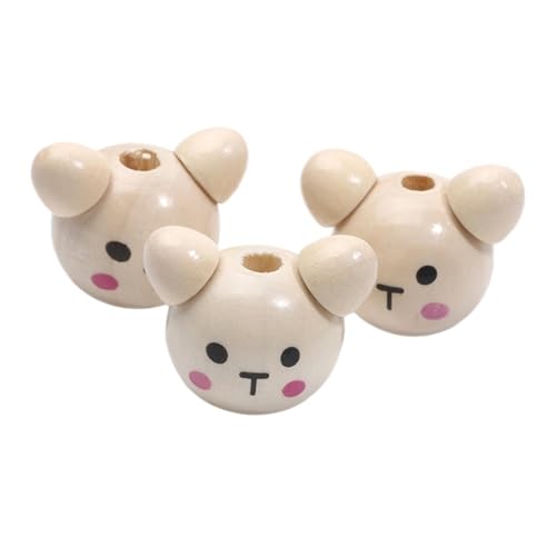 10 stücke Nette Holz Tiere Perlen Malerei Natürliche Holz Perlen for Schmuck Machen Diy Armband Zubehör Handgemachte Handwerk Für Makramee Basteln(Color 6) von ZNTIHZ