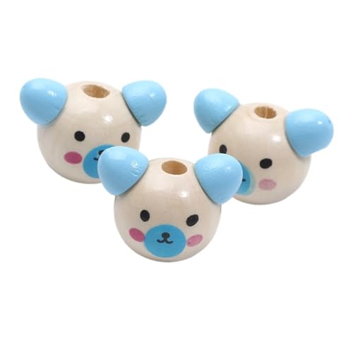 10 stücke Nette Holz Tiere Perlen Malerei Natürliche Holz Perlen for Schmuck Machen Diy Armband Zubehör Handgemachte Handwerk Für Makramee Basteln(Color 7) von ZNTIHZ