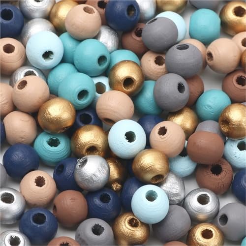 20–200 Stück Farbe Naturholzperlen lose runde Abstandsperlen for DIY Schmuckherstellung handgefertigte Armband Halskette Für Makramee Basteln(6mm 200pcs) von ZNTIHZ