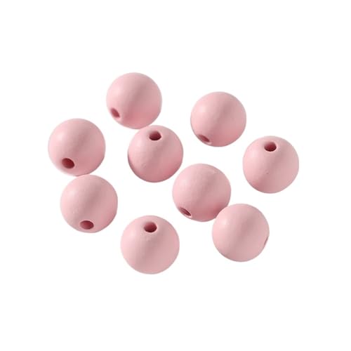 30/50/100pc Runde BeadsLoose Spacer Perlen for Schmuck machen DIY handgemachte Armbänder Zubehör Für Makramee Basteln(Light Pink,10mm x 30pcs) von ZNTIHZ