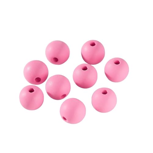 30/50/100pc Runde BeadsLoose Spacer Perlen for Schmuck machen DIY handgemachte Armbänder Zubehör Für Makramee Basteln(Rose red,10mm x 30pcs) von ZNTIHZ