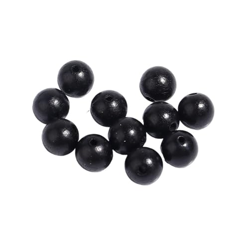 30–100 Stück natürliche schwarze Holzperlen, runde lose Abstandsperlen for die Schmuckherstellung, DIY-Armband, Perlenzubehör Für Makramee Basteln(6mm (100pcs)) von ZNTIHZ