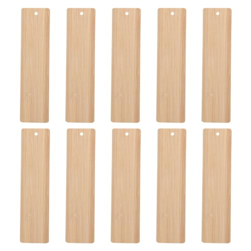 30 Stück Bambus-Lesezeichen, blanke Lesezeichen, DIY-Handwerksetiketten, ausgeschnittene Holz-Hängeetiketten mit Loch, Schulbedarf, Lernwerkzeuge für Für DIY Handwerk, Geschenke von ZNTIHZ