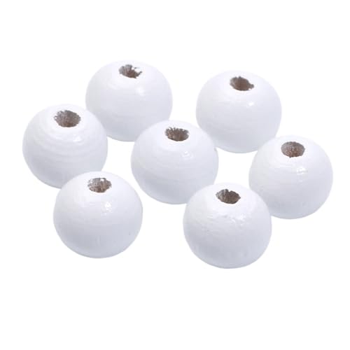 50/100/200 Stück weiße runde Kugeln, lose Abstandshalter aus Holz, for Schmuckherstellung, DIY-Schmuck, Perlen, Halsketten, Armbänder, Zubehör Für Makramee Basteln(6mm 200pcs) von ZNTIHZ