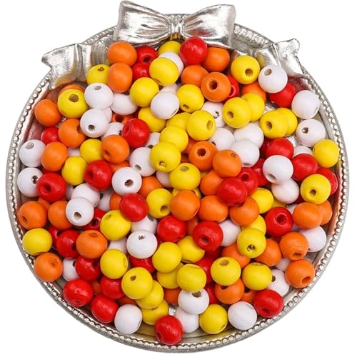 50–100 Stück einfarbige Holzperlen, lose Abstandshalter, runde Perlen for die Schmuckherstellung, DIY-Perlenarmbänder, Halskettenzubehör Für Makramee Basteln(Mix Color 03 100pcs) von ZNTIHZ
