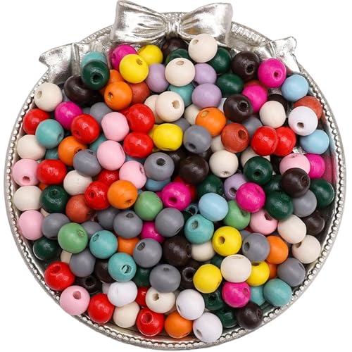 50–100 Stück einfarbige Holzperlen, lose Abstandshalter, runde Perlen for die Schmuckherstellung, DIY-Perlenarmbänder, Halskettenzubehör Für Makramee Basteln(Mix Color 06 100pcs) von ZNTIHZ