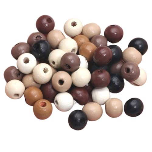 50–200 Stück dunkle Farbe, runde Holzperlen, lose Abstandsperlen for die Schmuckherstellung, DIY-Armband, Halskettenzubehör Für Makramee Basteln(10mm 100pcs) von ZNTIHZ