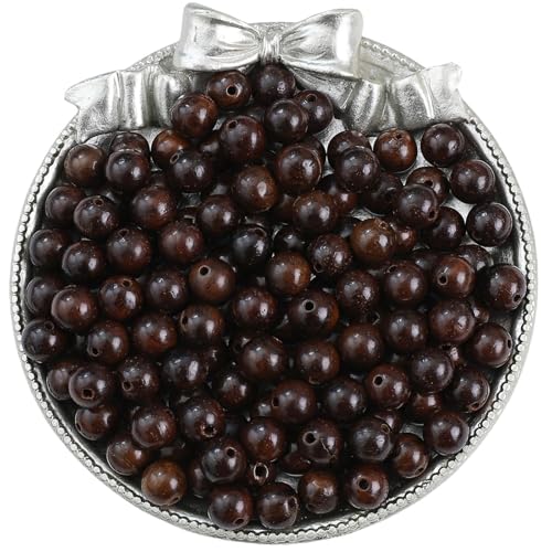 50 Stück Vintage Naturholz Runde Perlen Verstreute Abstandshalter Holzperlen for Schmuckherstellung Armbänder Basteln DIY Zubehör Für Makramee Basteln(Color 5) von ZNTIHZ