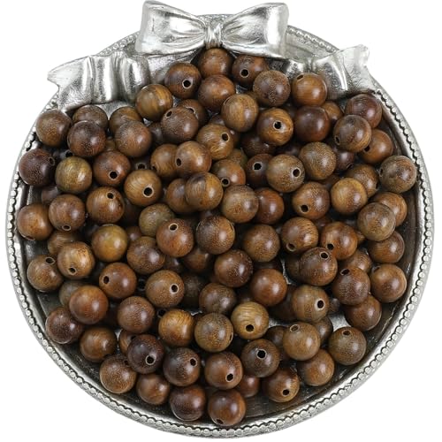 50 Stück Vintage Naturholz Runde Perlen Verstreute Abstandshalter Holzperlen for Schmuckherstellung Armbänder Basteln DIY Zubehör Für Makramee Basteln(Color 8) von ZNTIHZ