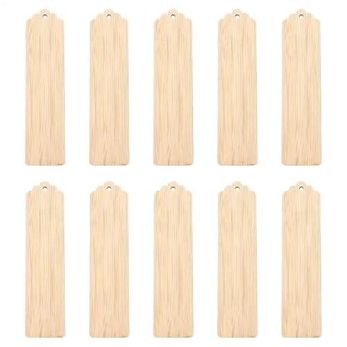 50 Stück leere Holz-Lesezeichen, unbehandeltes Holz, Tags, Malerei, Basteln, Lesezeichen, DIY, geschnitztes Graffiti, Bambus-Plattenmaterial Für DIY Handwerk, Geschenke(Wood Color 4) von ZNTIHZ