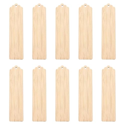 50 Stück leere Holz-Lesezeichen, unbehandeltes Holz, Tags, Malerei, Basteln, Lesezeichen, DIY, geschnitztes Graffiti, Bambus-Plattenmaterial Für DIY Handwerk, Geschenke(Wood Color 5) von ZNTIHZ