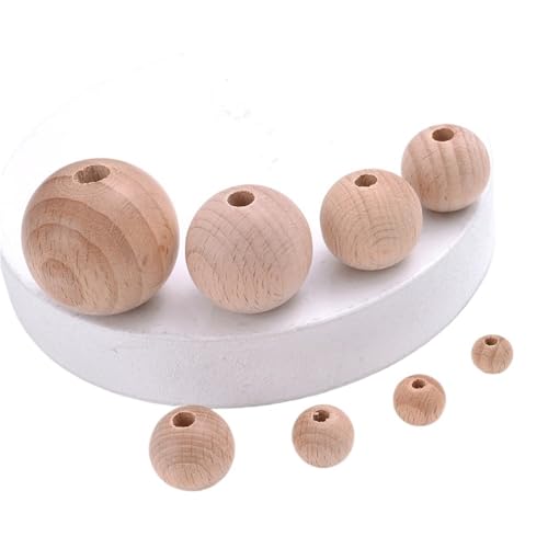 Natürliche Holzperlen, runde Abstandshalter, bleifreie Holzperlen, Kugeln for die Schmuckherstellung, DIY-Armband, handgefertigte Accessoires Für Makramee Basteln(18mm 10pcs) von ZNTIHZ