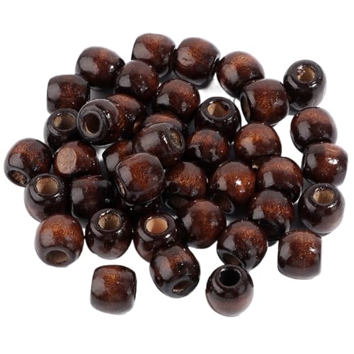 Natürliche Holzperlen Zur Schmuckherstellung Mit Großem Loch, Lose Abstandsperlen, DIY-Haarschmuck, Armband, Halskette Für Makramee Basteln(Dark brown,11x12mm 100pcs) von ZNTIHZ