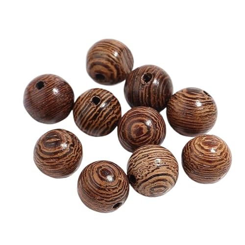 Runde Holzperlen Zur Schmuckherstellung, Natürliche Streifen, Abstandskugeln, Holzperlen, Halsketten, Charms, Perlen, DIY, Basteln, Armbandherstellung Für Makramee Basteln(Wing Wood,6mm 100pcs) von ZNTIHZ