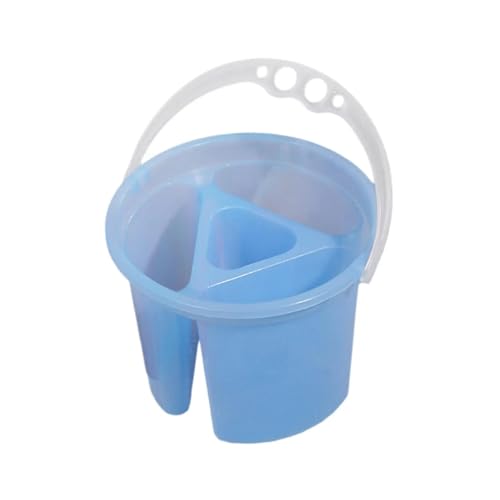 ZNTIHZ 1 Stück Pinsel-Wascheimer, Wasserfass mit Fächern, tragbarer Künstlerpinsel, Reinigungseimer for Anfänger, Kunstbedarf Für Ölmalerei, Aquarell(Blue) von ZNTIHZ