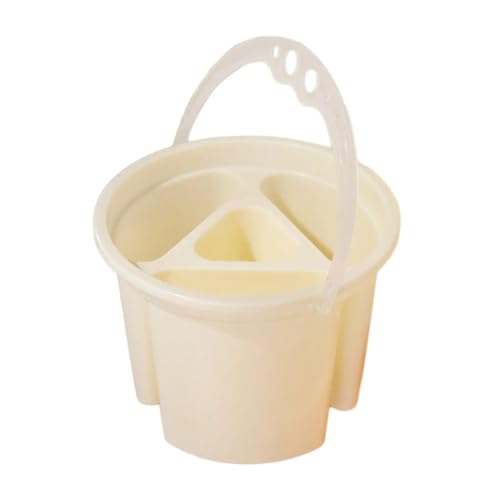 ZNTIHZ 1 Stück Pinsel-Wascheimer, Wasserfass mit Fächern, tragbarer Künstlerpinsel, Reinigungseimer for Anfänger, Kunstbedarf Für Ölmalerei, Aquarell(Yellow) von ZNTIHZ