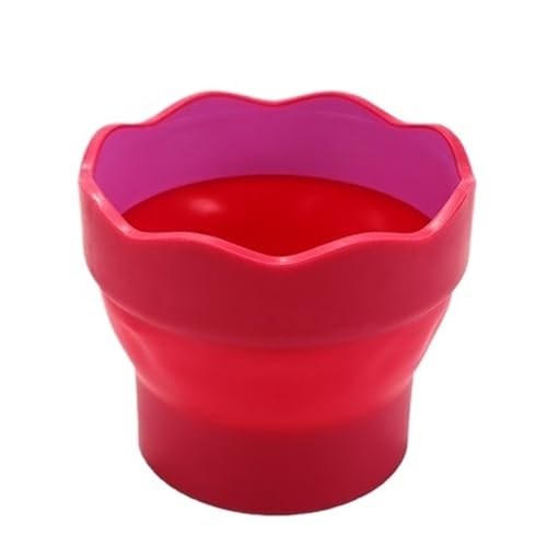 ZNTIHZ 2 Stück Bürstenreinigungseimer, Teleskop-Wasserbecher, Pinselwascher, zusammenklappbarer Wascheimer Für Ölmalerei, Aquarell(Red) von ZNTIHZ