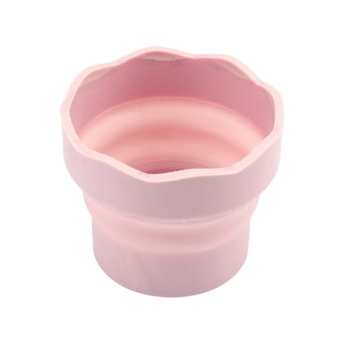 ZNTIHZ 2 Stück Pinsel-Reinigungseimer, Faltbarer Waschstift-Eimer, Aquarell-Ölgemälde-Pulver, blau, tragbarer Kunst-Eimer Für Ölmalerei, Aquarell(Pink) von ZNTIHZ