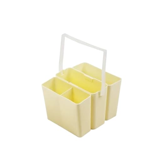 ZNTIHZ 2 Stück Wasserfarben-Malpinsel, Wascheimer, Eimer, Waschstiftfass for Zeichnen, Malutensilien Für Ölmalerei, Aquarell(Yellow) von ZNTIHZ
