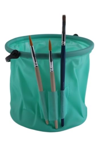 ZNTIHZ 2 Stücke Pinsel Waschmaschine Falten Eimer for Outdoor Pinsel Waschen Eimer Pinsel Lagerung Eimer Schule Kunst Liefert Für Ölmalerei, Aquarell(Green) von ZNTIHZ