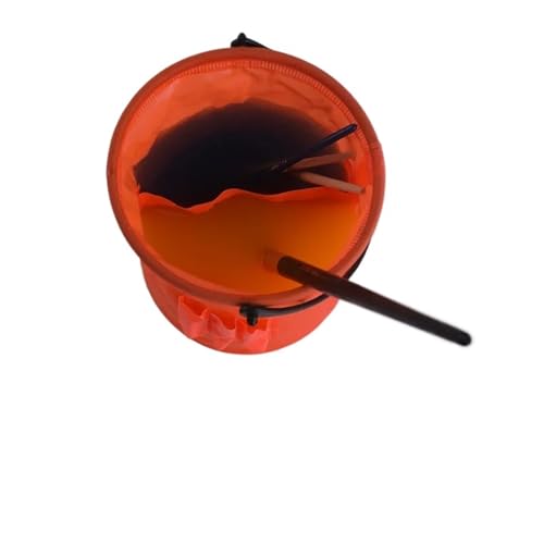 ZNTIHZ 2 Stücke Pinsel Waschmaschine Falten Eimer for Outdoor Pinsel Waschen Eimer Pinsel Lagerung Eimer Schule Kunst Liefert Für Ölmalerei, Aquarell(Orange) von ZNTIHZ