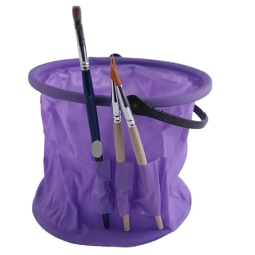 ZNTIHZ 2 Stücke Pinsel Waschmaschine Falten Eimer for Outdoor Pinsel Waschen Eimer Pinsel Lagerung Eimer Schule Kunst Liefert Für Ölmalerei, Aquarell(Purple) von ZNTIHZ