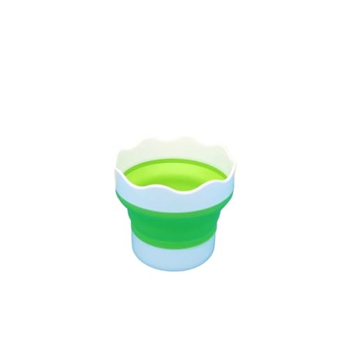 ZNTIHZ 2 Stücke Silikon Pinsel Waschen Eimer Malerei Wasser Tasse Pinsel Reiniger Zusammenklappbare Pinsel Waschmaschine for Ölgemälde Für Ölmalerei, Aquarell(Green) von ZNTIHZ