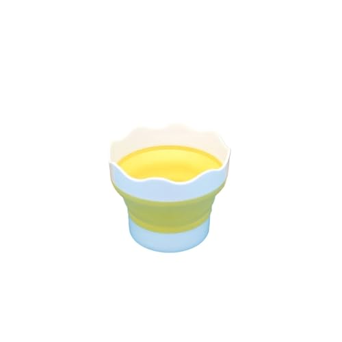 ZNTIHZ 2 Stücke Silikon Pinsel Waschen Eimer Malerei Wasser Tasse Pinsel Reiniger Zusammenklappbare Pinsel Waschmaschine for Ölgemälde Für Ölmalerei, Aquarell(Yellow) von ZNTIHZ