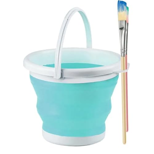 ZNTIHZ Pinsel Reinigung Eimer Pinsel Faltbare Malerei Pinsel Reiniger Eimer Reinigung Tragbare Malerei Pinsel Wasser Eimer for Kunst Für Ölmalerei, Aquarell(Blue) von ZNTIHZ