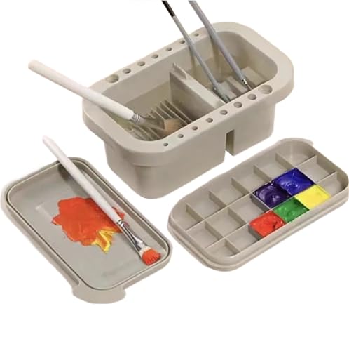 ZNTIHZ Pinsel-Reinigungseimer, Aquarell-Farbtablett, Kunstmalerei, multifunktionaler Waschstift-Eimer Für Ölmalerei, Aquarell ZNTIHZ Pinsel-Reinigungseimer, Aquarell-Farbtablett, Kunstmalerei, multifunktionaler Waschstift-Eimer Für Ölmalerei, Aquarell von ZNTIHZ