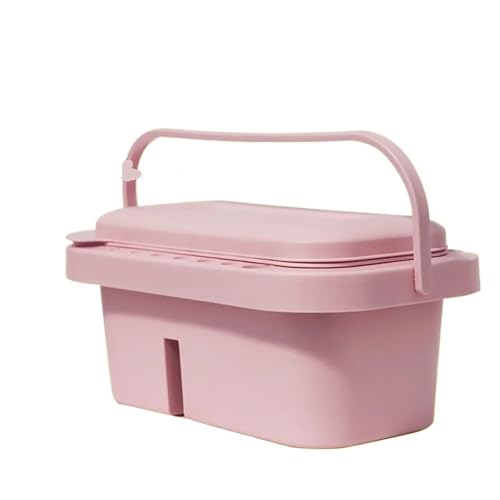 ZNTIHZ Pinselreinigungseimer, Mehrzweck-Pinselbecken mit Pinselhalter, Waschtabletts for Aquarell-Ölgemälde mit Deckel Für Ölmalerei, Aquarell(Pink) von ZNTIHZ