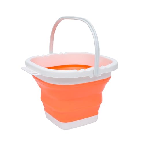 ZNTIHZ Pinselreinigungseimer, Pinselwascher, Faltbarer Wasserfasseimer, Künstlerreiniger, Topfwerkzeug Für Ölmalerei, Aquarell(Orange) von ZNTIHZ