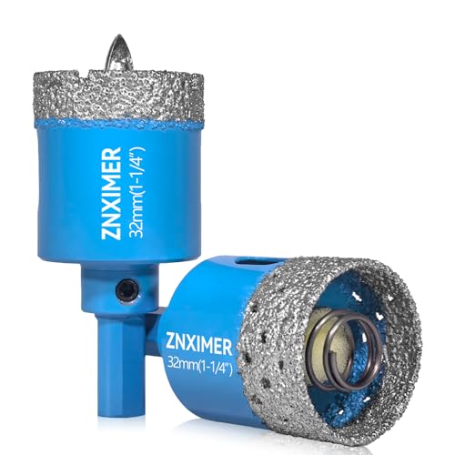 ZNXIMER Diamant-Lochsägenbohrer, 2 Stück, 3,8 cm Diamantbohrer, präzises Bohren für Fliesen, Keramik, Marmor, Granit, Stein, Glasflaschen, 32 mm ZNXIMER Diamant-Lochsägenbohrer, 2 Stück, 3,8 cm Diamantbohrer, präzises Bohren für Fliesen, Keramik, Marmor, Granit, Stein, Glasflaschen, 32 mm von ZNXIMER