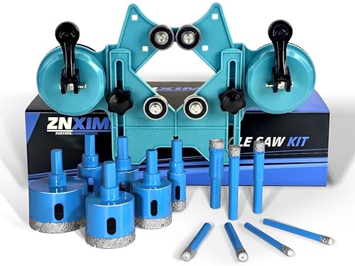 ZNXIMER Fliesenlochschneider-Set, Fliesenbohrer mit Doppel-Saugnäpfen, Führung für Keramik, Glas, Porzellanfliesen, Marmor, Granit und mehr, 14 Stück ZNXIMER Fliesenlochschneider-Set, Fliesenbohrer mit Doppel-Saugnäpfen, Führung für Keramik, Glas, Porzellanfliesen, Marmor, Granit und mehr, 14 Stück von ZNXIMER