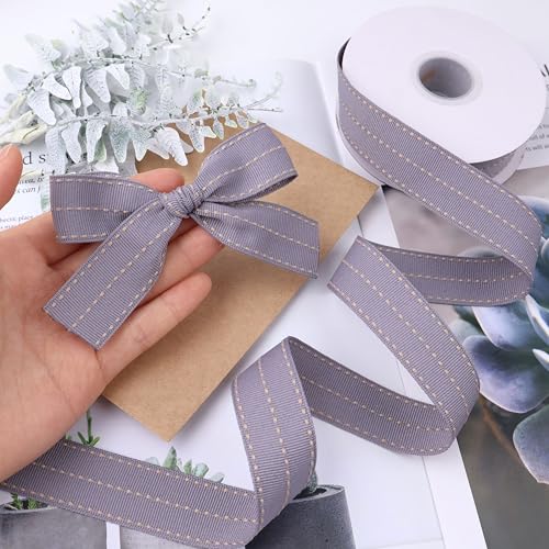 ZNZAKKA Ripsband mit genähtem Rand, zum Basteln, Geschenkverpackungen, Dekorationen, 2,5 cm x 9,1 m, Grau ZNZAKKA Ripsband mit genähtem Rand, zum Basteln, Geschenkverpackungen, Dekorationen, 2,5 cm x 9,1 m, Grau von ZNZAKKA