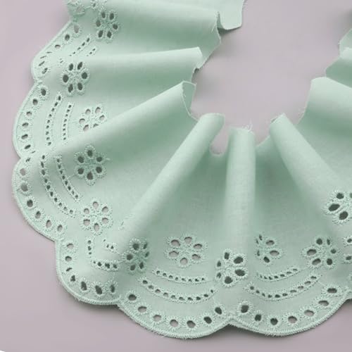 ZNZAKKA Spitzenborte mit Ösen, grün, bestickt, Baumwolle, Spitzenborte für Kleidung, Accessoires, Basteln, Heimdekoration von ZNZAKKA