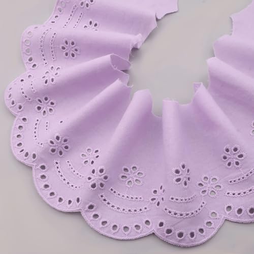 ZNZAKKA Spitzenborte mit Ösen, violett, bestickt, Baumwolle, für Kleidung, Accessoires, Basteln, Heimdekoration von ZNZAKKA