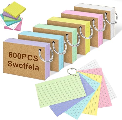 ZOBMIO 600 Stück Karteikarten A3, mehrfarbige Karteikarten, Revisionskarten mit Metall-Broschürring, doppelseitige Kraftpapier-Lernkarten, Revision, für Büro, Zuhause, Schule, Studienaufzeichnungen ZOBMIO 600 Stück Karteikarten A3, mehrfarbige Karteikarten, Revisionskarten mit Metall-Broschürring, doppelseitige Kraftpapier-Lernkarten, Revision, für Büro, Zuhause, Schule, Studienaufzeichnungen von ZOBMIO