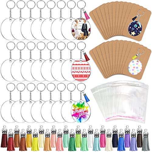 ZOCONE 144 Stück 5,1 cm Acryl-Schlüsselanhänger-Rohling-Set, transparenter Kreis, Acryl, blanko, Bulk mit Schlüsselanhängerring, Display-Karte, Verpackungstasche, Binderinge, Quasten für Vinyl, DIY-Schlüsselanhänger, Ohrringe und Bastelprojekt ZOCONE 144 Stück 5,1 cm Acryl-Schlüsselanhänger-Rohling-Set, transparenter Kreis, Acryl, blanko, Bulk mit Schlüsselanhängerring, Display-Karte, Verpackungstasche, Binderinge, Quasten für Vinyl, DIY-Schlüsselanhänger, Ohrringe und Bastelprojekt von ZOCONE