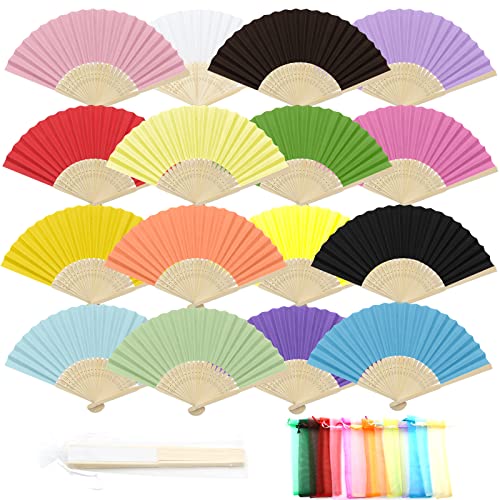 ZOCONE 16 Stück farbige Hochzeitsfächer für Gäste + 16 Stück Organza-Beutel, faltbare Papierfächer aus Bambus für Hochzeitsgeschenk/Tanzen/Hochzeitsfeier/Wanddekoration/Partygeschenk/Party-Dekoration ZOCONE 16 Stück farbige Hochzeitsfächer für Gäste + 16 Stück Organza-Beutel, faltbare Papierfächer aus Bambus für Hochzeitsgeschenk/Tanzen/Hochzeitsfeier/Wanddekoration/Partygeschenk/Party-Dekoration von ZOCONE