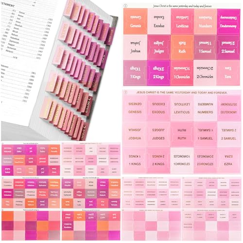 ZOCONE Laminierte Bibelregister Pink Bible Tabs Selbstklebend Bibel Register Aufkleber Registerkarten Bibel Sticker Etiketten Frauen für Bible Study and Mark (Rosa) von ZOCONE