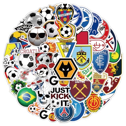 Fußball Aufkleber Kinder, 100 Stück Fußball Club Sticker Set, Wasserfest Stickers für Mädchen Jungen Koffer Skateboard Laptop Kühlschrank Fahrräder DIY Spielzeug Deko Kindergeburtstag Fußball Aufkleber Kinder, 100 Stück Fußball Club Sticker Set, Wasserfest Stickers für Mädchen Jungen Koffer Skateboard Laptop Kühlschrank Fahrräder DIY Spielzeug Deko Kindergeburtstag von ZOELOAIS